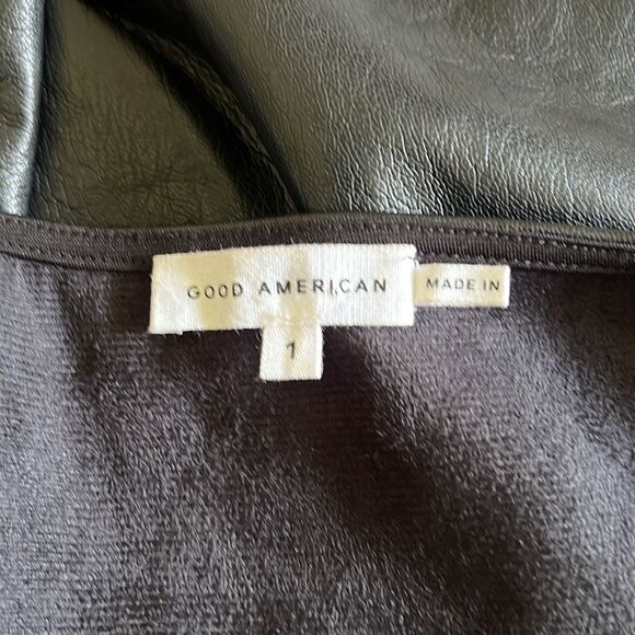 Good American Better Than Leather Faux Leather Wrap Bodysuit Sz 1 Small - Picture 10 of 10